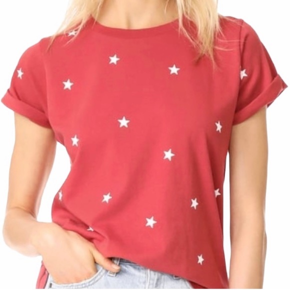 Wildfox‎ T-Shirt Short Sleeve Red Football Star Tee - Picture 1 of 2